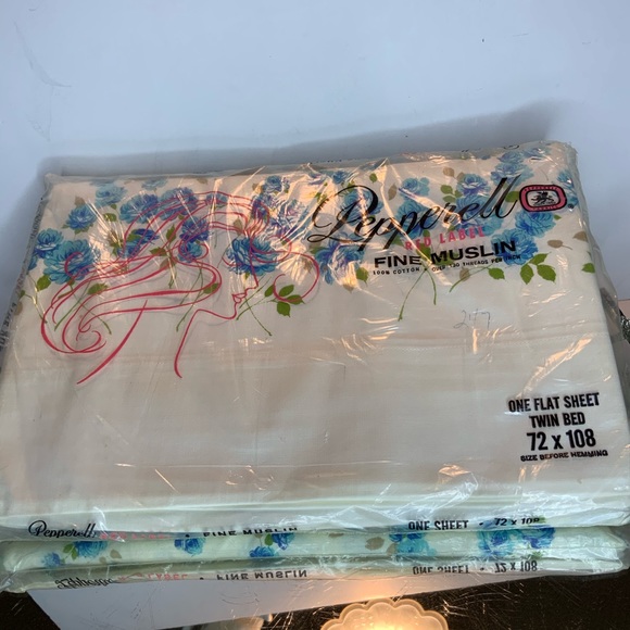 Pepperell Bedding Vintage Twin Flat Sheet 72 X8 Muslin Floral El3